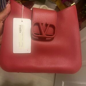 Valentino Red Leather Shoulder Bag